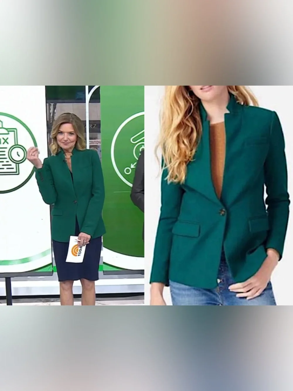 J.Crew Regent Blazer in a dark forest or spruce green
